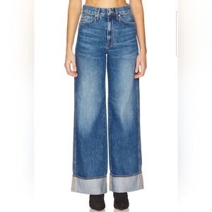 VERONICA BEARD New TAYLOR High Rise Wide Legs Blue Jeans In Rebel Stone Size 29